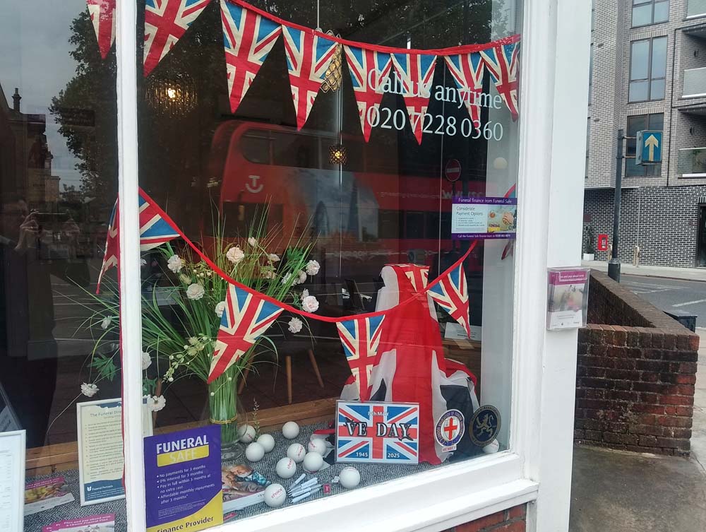 VE Day remembrance window